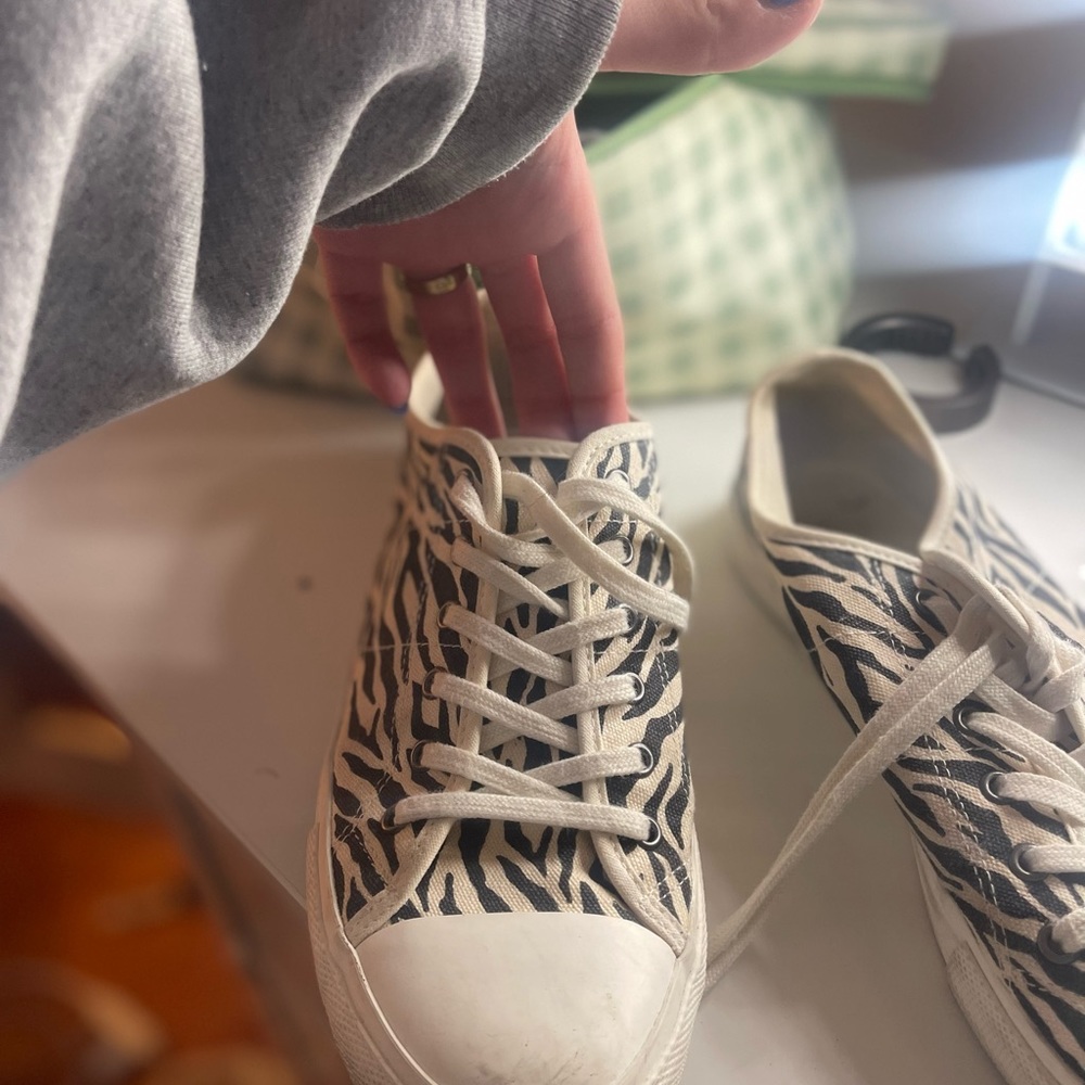 Women Zebra Print Dress Sneakers